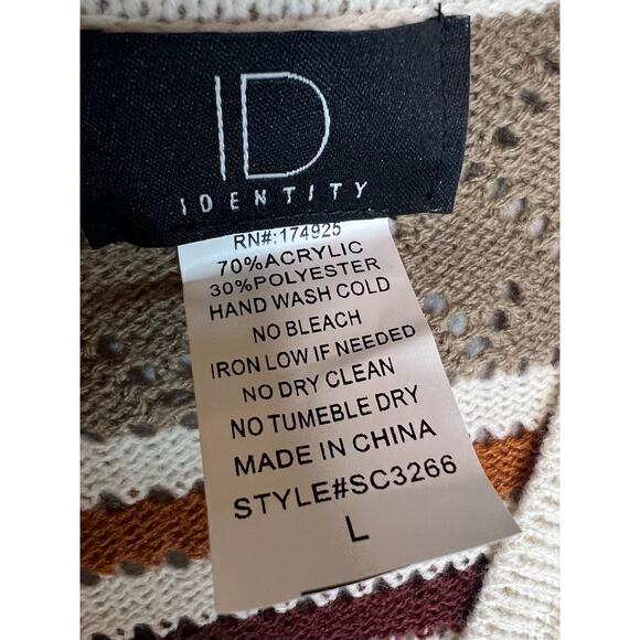 Identity Women’s Long Open Front Knit Cardigan Sweater Size L - Picture 2 of 4